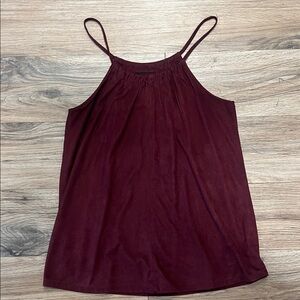 Maroon Suede Tank Top